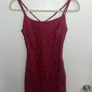 Elegant Burgundy Lace Dress